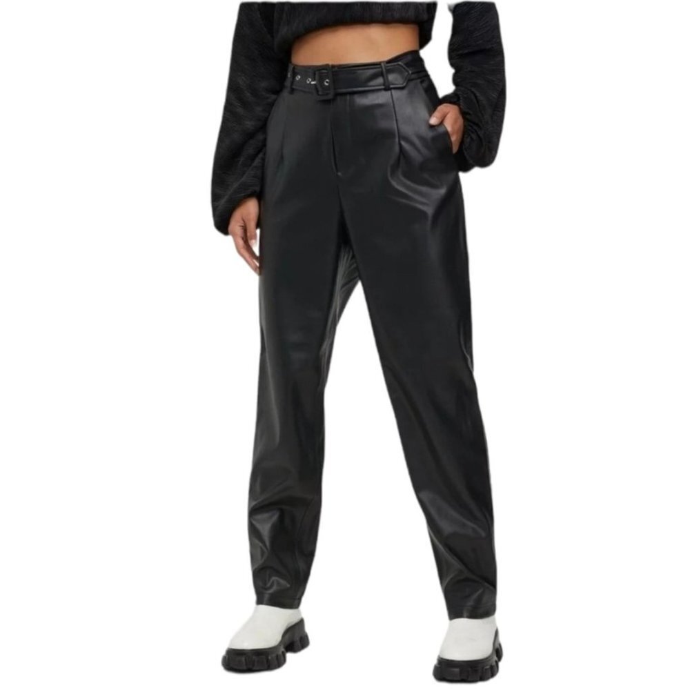 NWT Only ONLLUCY FAUX LEATHER PANT SIZE‎ XS COLOR BLACK